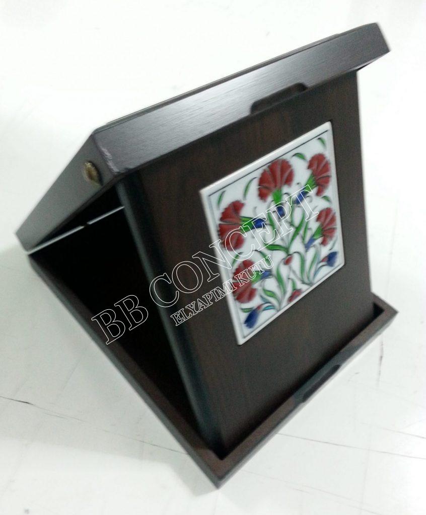 Ahşap Plaket 10x10 Karolu Ahşap Kutulu - BB Kutu